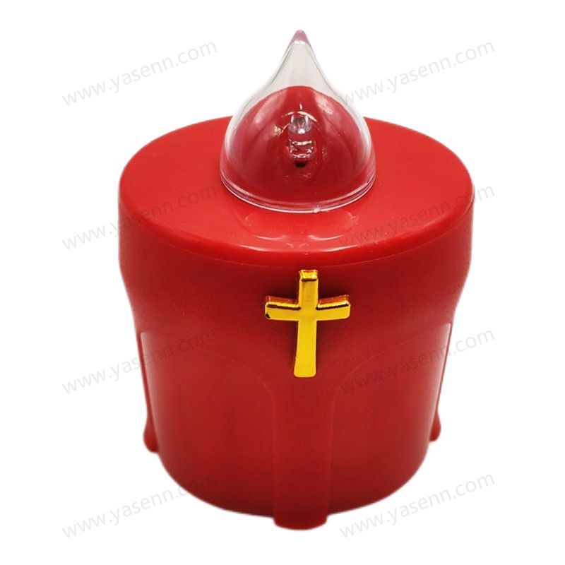 8CM Plastic  Golden Cross LED Candle Light Common LED candle YSC1054