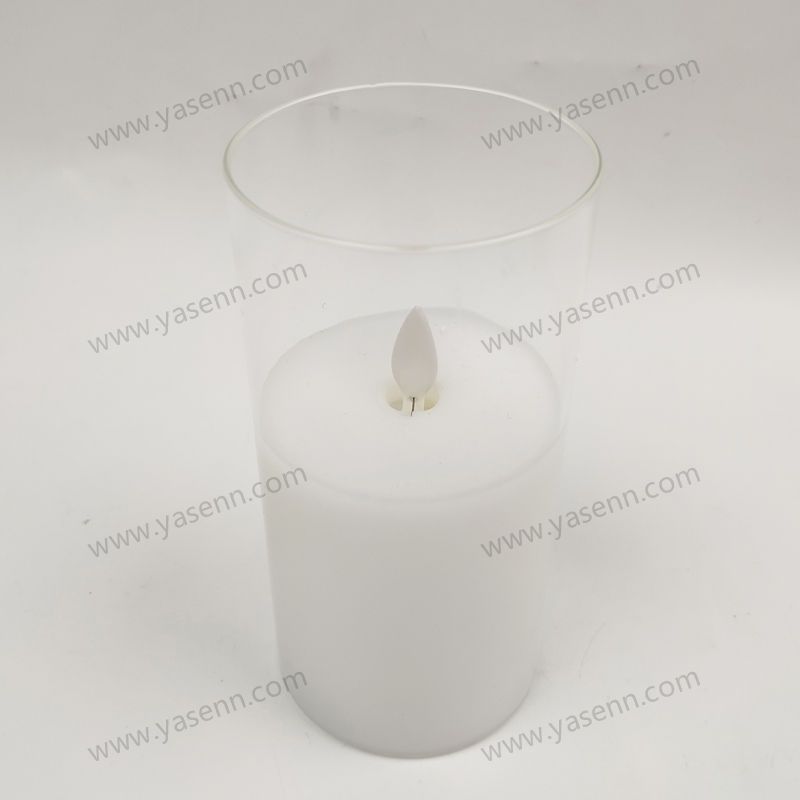 7.5X15CM Round Glass Rocking Led Candle YSC20021A