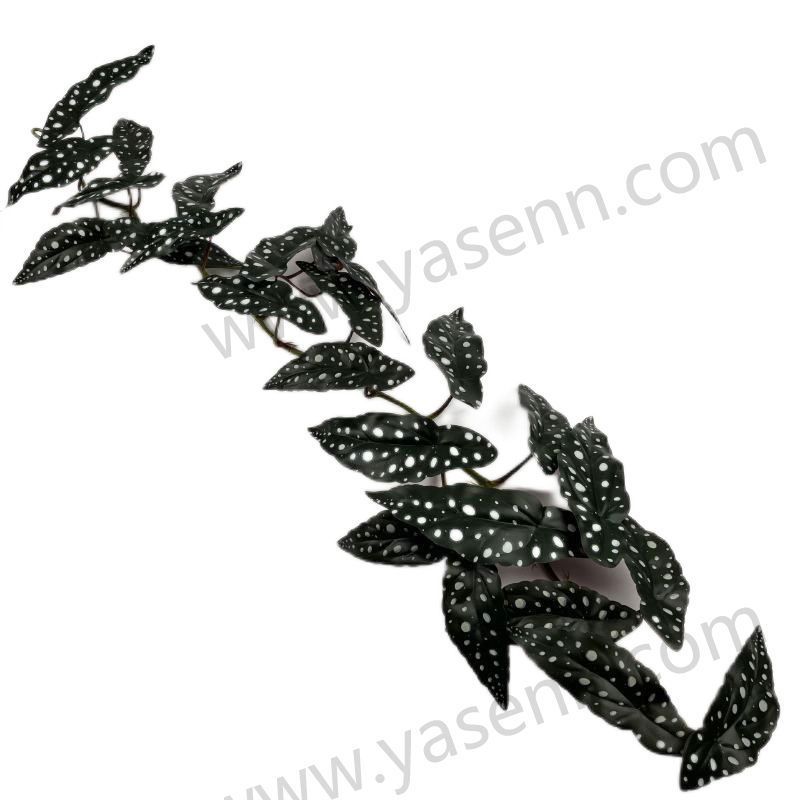 YSG23113 HEIGHT  112CM/ BEGONIA LEAF/ 2 SECTIONS/ RUBBERIZED FABRIC/25  LEAVES artificial plant