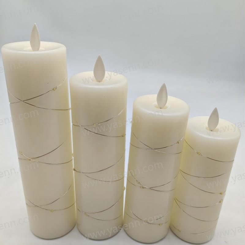 5.5CM WAX Swing Led Candles With Wire Led Set of 3 YSC23049ABCD