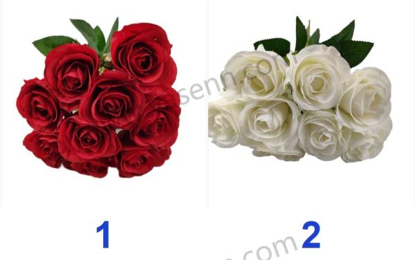 40CM 9 BRANCHES ROSE YSB23564