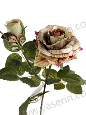 YSZ20103 Classic Rose Branch with Bud - Elegant Home Decor YSZ20103
