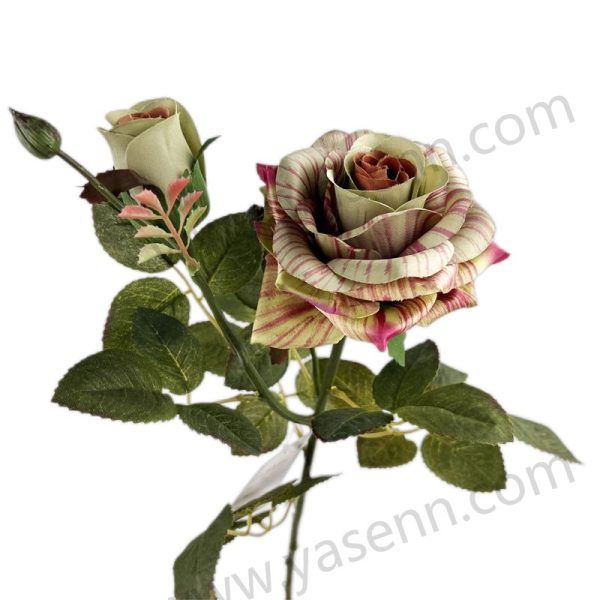 Classic Rose Branch with Bud - Elegant Home Decor YSZ20103