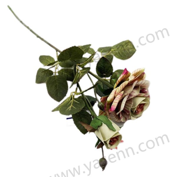 Classic Rose Branch with Bud - Elegant Home Decor YSZ20103