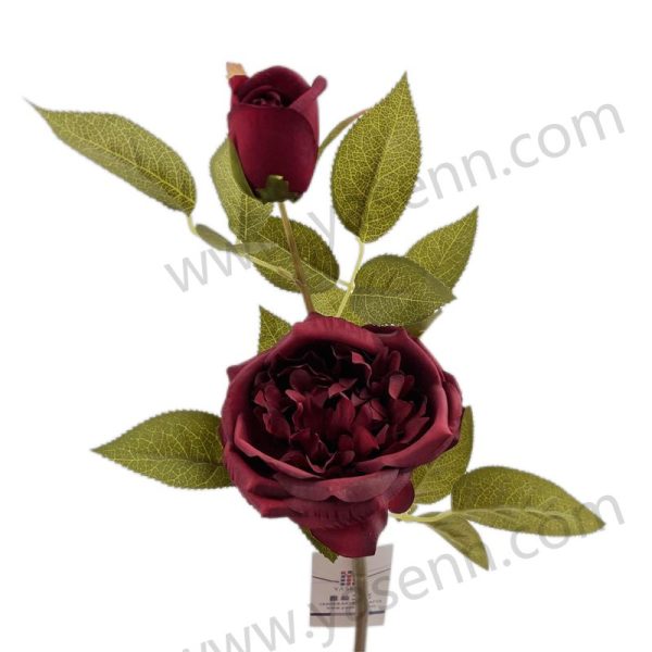 Delicate Peony Stem with Bloom & Bud – Elegant Floral Decor YSZ20123