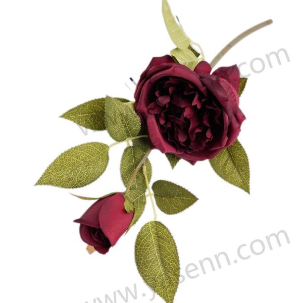 Delicate Peony Stem with Bloom & Bud – Elegant Floral Decor YSZ20123