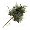 Luxury Mixed Lily Peony Rose Artificial Fan Shaped Bouquet 11 Stems 50cm Tall Satin YSB23120