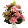 Modern Mixed Chrysanthemum Hydrangea and Allium Artificial Fan Bouquet 13 Stems 50cm Tall Pongee YSB23137