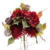Lush Artificial Chrysanthemum and Hydrangea Fan Bouquet 9 Stems 46cm Tall Pongee Plastic YSB23140