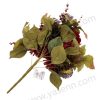Lush Artificial Chrysanthemum and Hydrangea Fan Bouquet 9 Stems 46cm Tall Pongee Plastic YSB23140