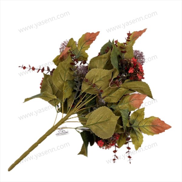 Lush Garden Mix Artificial Fan Shaped Bouquet 13 Stems 50cm Tall Pongee Plastic YSB23141