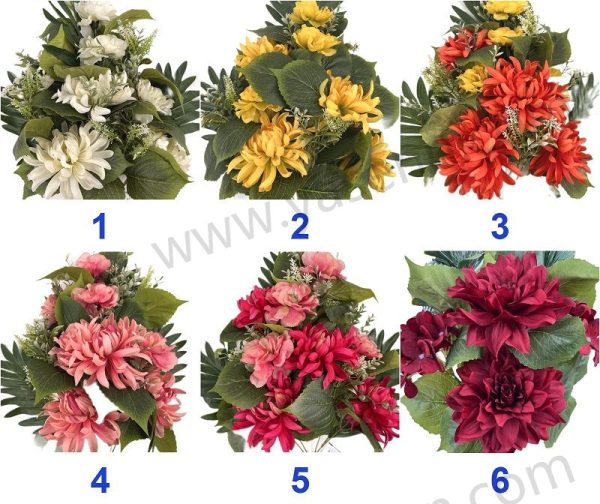 Tall Artificial Chrysanthemum Fan Shaped Bouquet 12 Stems 60cm Tall Satin Pongee YSB23159