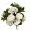 Lush Rose and Hydrangea Artificial Fan Shaped Bouquet 12 Stems 53cm Tall Pongee YSB23160