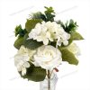 Mixed Rose and Hydrangea Artificial Fan Shaped Bouquet 7 Stems 47cm Tall Large Blooms YSB23162