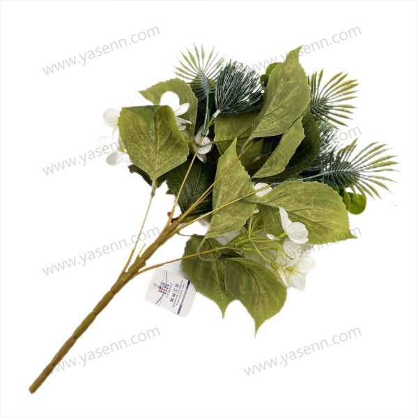 Mixed Rose and Hydrangea Artificial Fan Shaped Bouquet 7 Stems 47cm Tall Large Blooms YSB23162