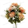 Luxury Mixed Rose and Hydrangea Artificial Fan Shaped Bouquet 13 Stems 52cm Tall Pongee YSB23165