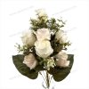 YSB23208 Elegant 9 Rose Artificial Fan Shaped Bouquet 51cm Tall Pongee YSB23208