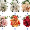 Elegant Mixed Rose Dahlia Hydrangea Artificial Bouquet 44cm Tall 10 Stems Pongee YSB23402