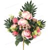 Lush Artificial Peony Bouquet 48cm Tall 11 Stems Pongee Plastics YSB23453