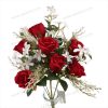 Dainty Artificial Rose Fan-Shaped Bouquet - 7 Roses, 46cm Tall, Delicate 5cm Blooms, Premium Pongee (YSF19092)