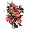 Luxury Fan-Shaped Artificial Bouquet - 18 Rose & Chrysanthemum Stems, 52cm Tall, Satin Flocked Pongee (YSZ19120)