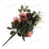 Luxury Fan-Shaped Artificial Bouquet - 18 Rose & Chrysanthemum Stems, 52cm Tall, Satin Flocked Pongee (YSZ19120)