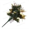 Luxury Mixed Rose and Chrysanthemum Fan Bouquet 18 Stems 50cm Tall Flocked Pongee Satin YSZ20081