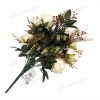 Opulent 18 Rose Artificial Fan Shaped Bouquet 50cm Tall Flocked Pongee Satin YSZ20173