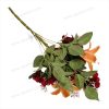 Opulent Mixed Rose & Lily Fan Bouquet – 7 Stems, 45cm Tall, Large 11-13cm Blooms, Pongee Satin (YSZ21007)