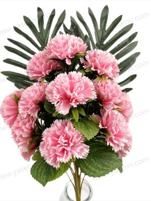 YSZ21236 Lifelike Carnation Artificial Flower Bouquet 13 Stems 45cm Tall Woolen Plastic YSZ21236