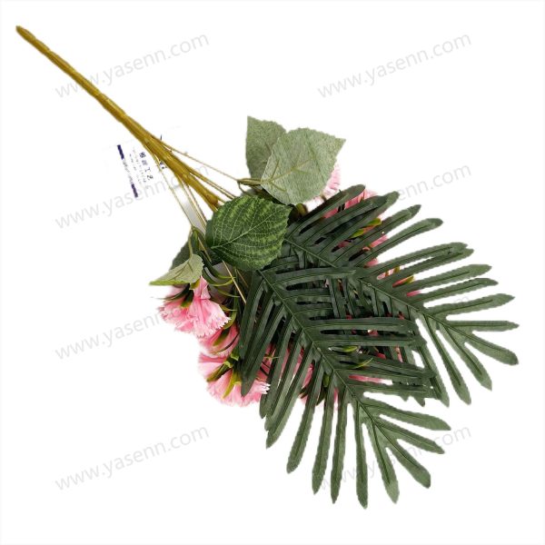 YSZ21236_1 Lifelike Carnation Artificial Flower Bouquet 13 Stems 45cm Tall Woolen Plastic YSZ21236