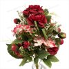 Lush Peony Hydrangea Artificial Fan Shaped Bouquet 12 Stems 50cm Tall Pongee Fabric YSZ22015